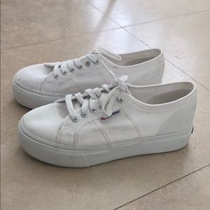 White Platform Superga sneakers